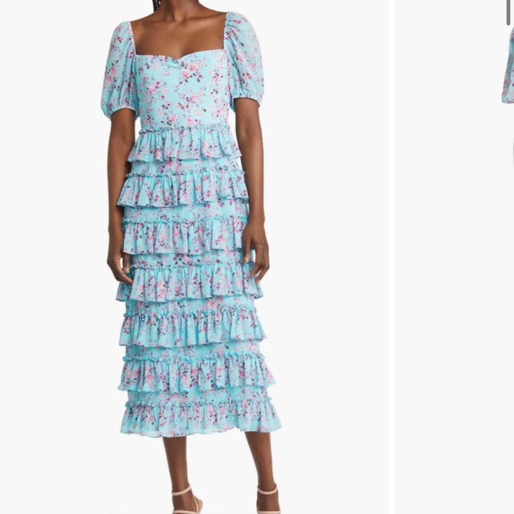 NWT WAYF Floral Tiered Dress